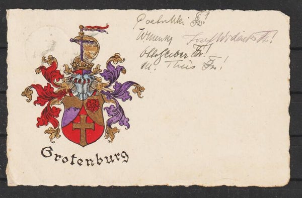 MiNr. 389 auf Postkarte "K.D.St.V. Grotenburg" KÖLN 27.4.28  (0884)