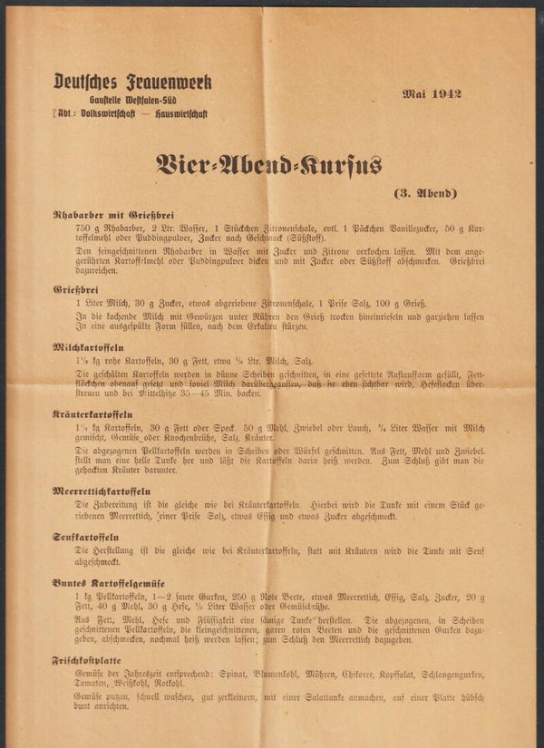 Deutsches Frauenwerk Gaustelle Westfalen, Süd MAI 1942  (0886)