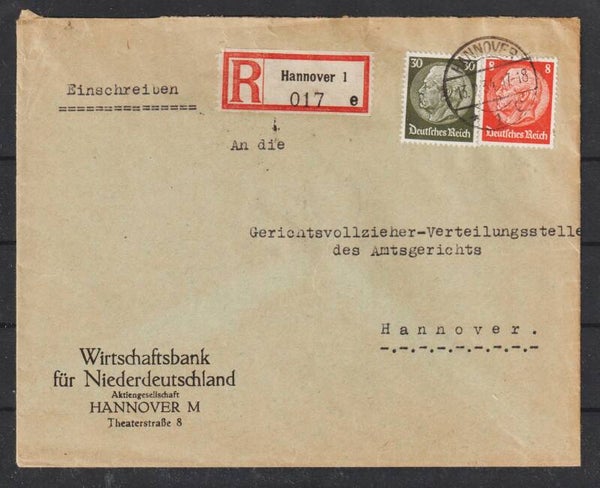 R-Brief im Ortsverkehr HANNOVER 13.2.34  (0891)