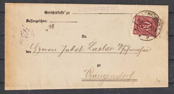 MiNr. D 66 b auf Brief SIGMARINGEN 14.10.21 (0891)