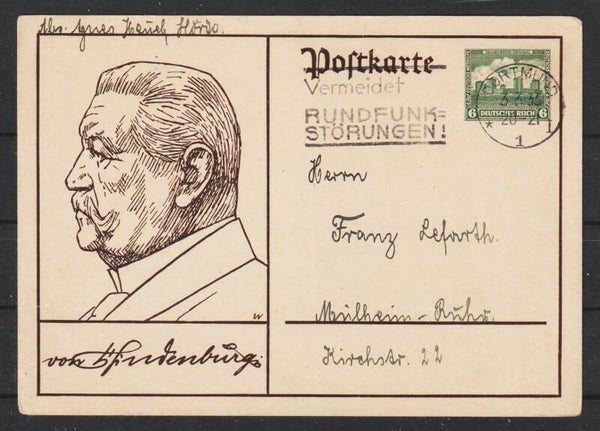 Ganzsache P 215  DORTMUND 3.3.33  (0894)
