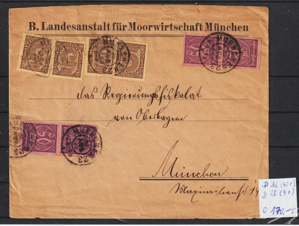 MiNr. D 33, 73 Mischfachfrankatur (0896)