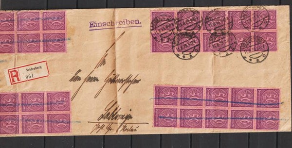 MiNr. D 73 (44x) auf portogerechten R-Dienstbrief 11.8.23  (0898)