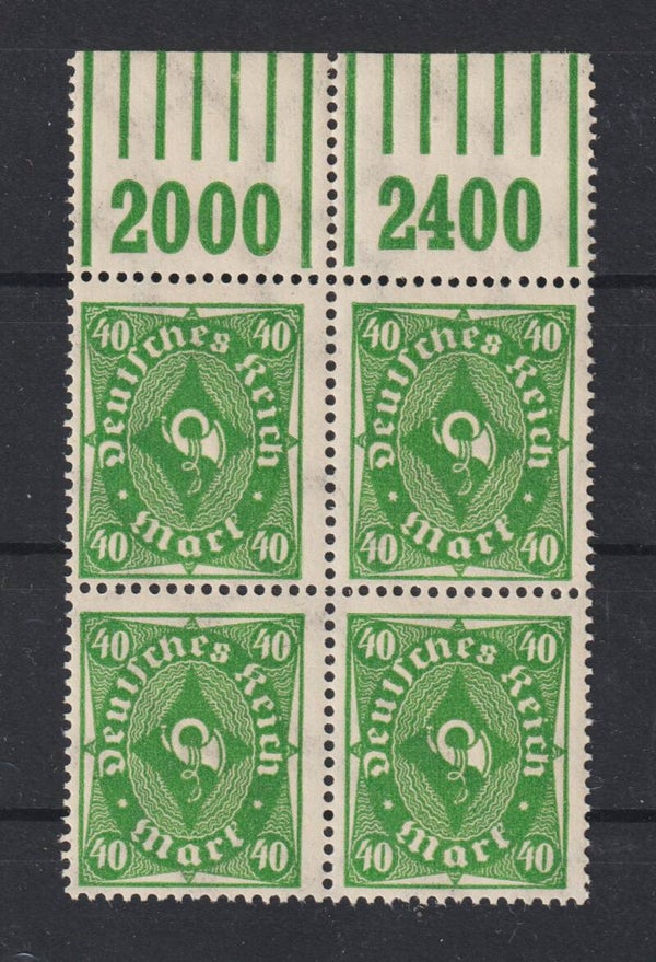 MiNr. 232W postfrischer ** Oberrand Viererblock  (0907)