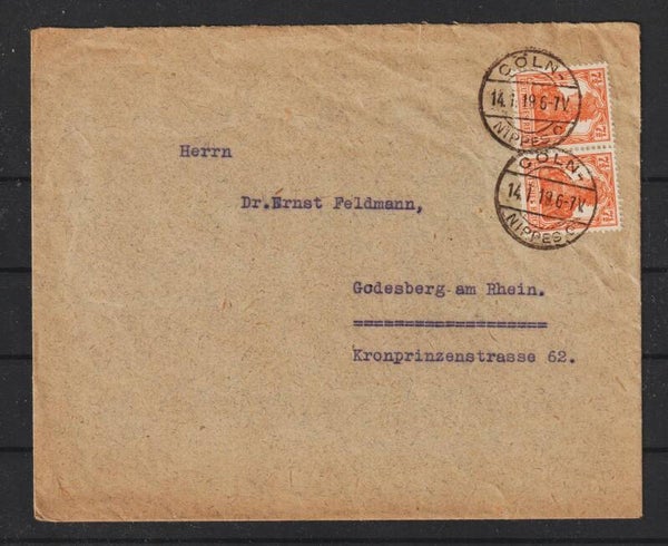 MiNr. 99 a auf Brief  CÖLN NIPPES C   (0916)