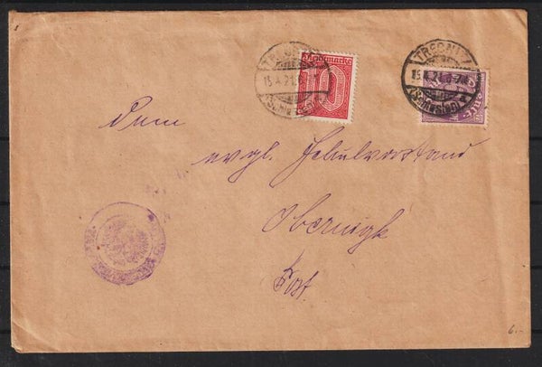 MiNr. D 21, 24 von TREBNITZ (SCHLESIEN) nach OBERNIGK   (0917)