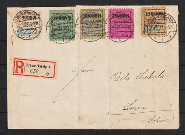 Lokalausgaben 1923 Braunschweig Gebührenzettel  (0920)