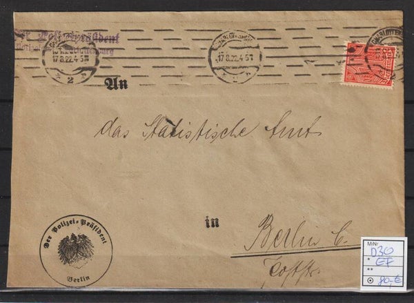 MiNr. D 30 Einzelfrankatur  (0920)