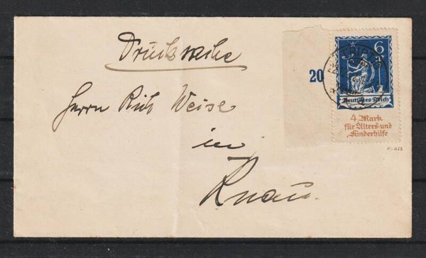 MiNr. 233 Einzelfrankatur auf Drucksache, geprüft  (0926)