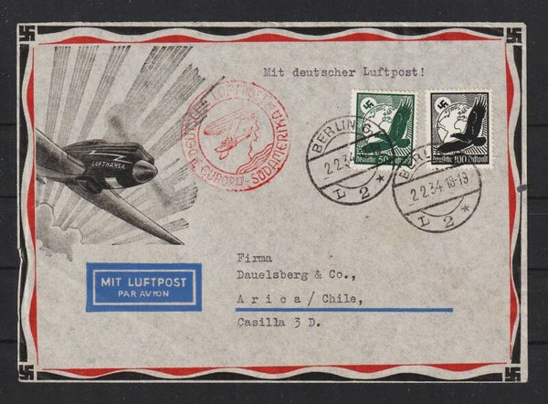 MiNr. 535, 537 Luftpost Südamerika, Arica / Chile (0927)