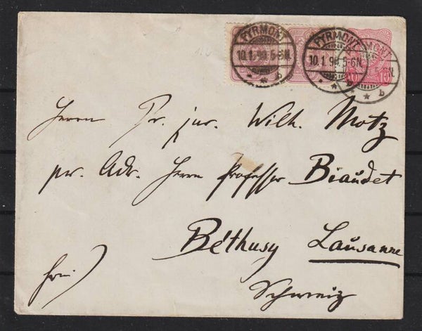 Ganzsache Brief U 12 Zuf MiNr. 40 in die Schweiz (0929)