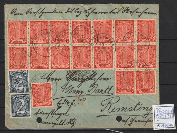 MiNr. D 30 (46x), D 70 (2x) auf portogerechten Dienstbrief   (0934)