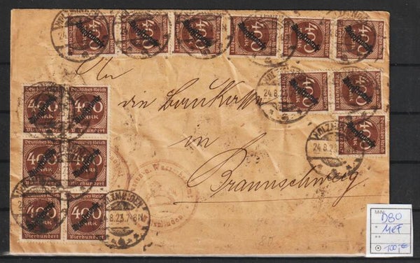 MiNr. D 80 (50x) auf portogerchten Brief (0934)