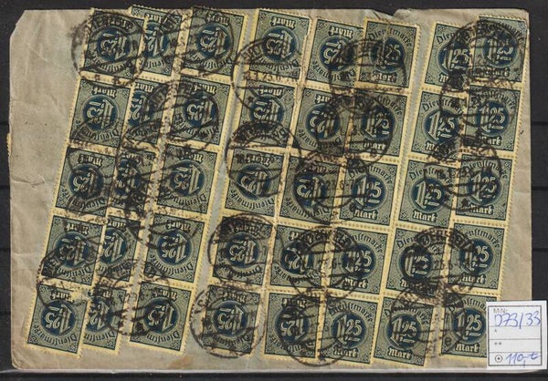 MiNr. D 31 (40x), 33 (8x), 73 auf Brief  (0937)