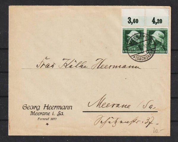 MiNr. 569 Oberrand-Paar auf Brief  (0939)