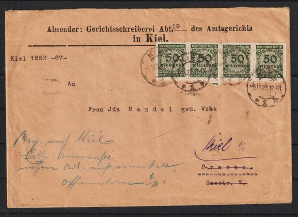 MiNr. 321 B auf portogerechten Brief mit 6x HT ! (0940)