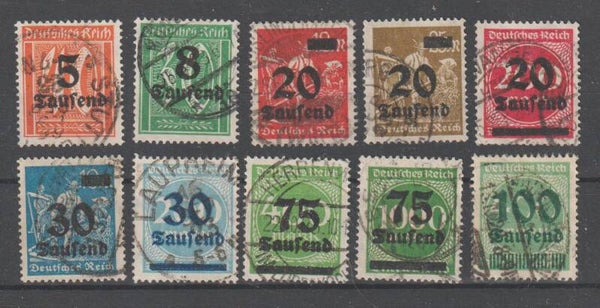 10 Infla Werte gestempelt, geprüft (0415)