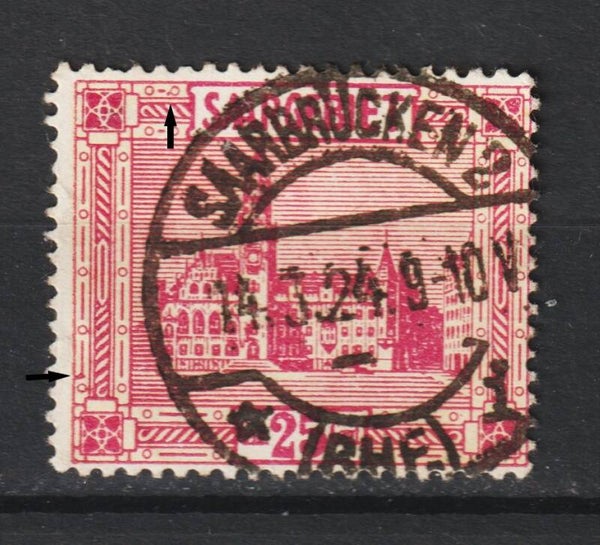 Saar MiNr. 100 gestempelt, Abart