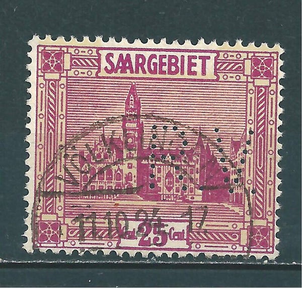 Saar MiNr. 100 Firmenlochung RV