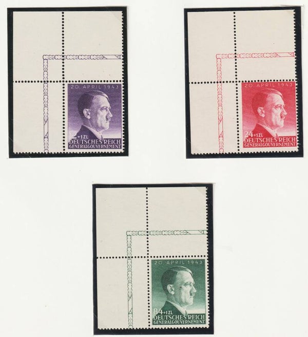 Generalgouvernement MiNr. 101-103 postfrisch ** Bogenecken