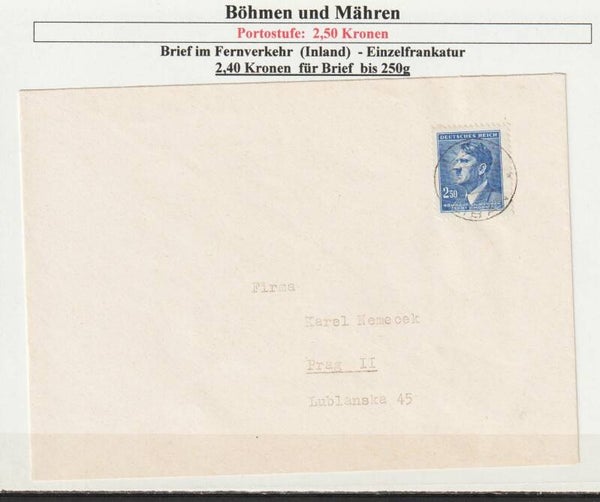 B&M MiNr. 101 portogerechte EF auf Brief im Fernverkehr 1.V.45