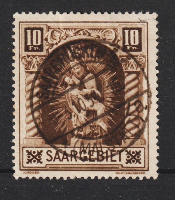 Saar MiNr. 103 gestempelt, Plattenfehler II