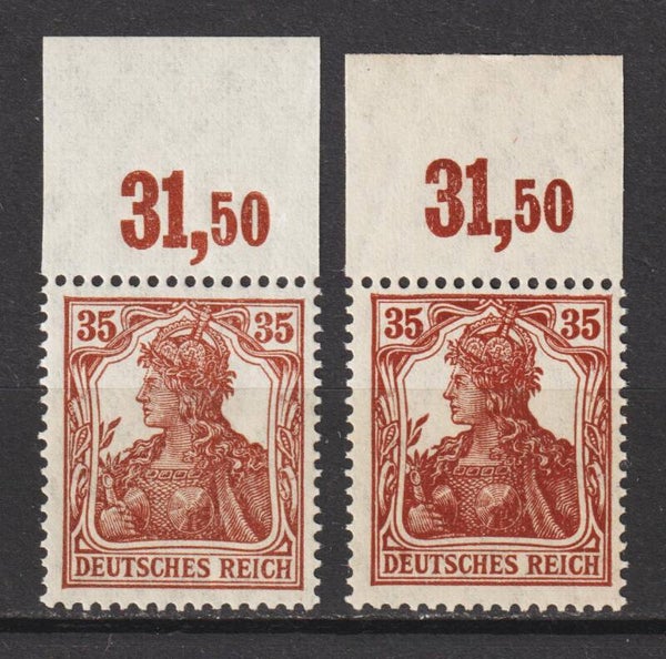 MiNr. 103 a+b Oberrand postfrisch