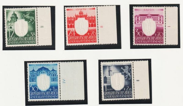 Generalgouvernement MiNr. Mi 105-109 postfrisch ** Formnummern