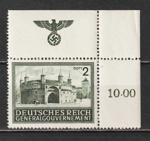 Generalgouvernement MiNr. 113 postfrische ** Bogenecke