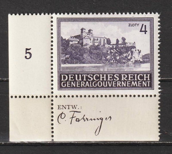 Generalgouvernement MiNr. 114 postfrische ** Bogenecke