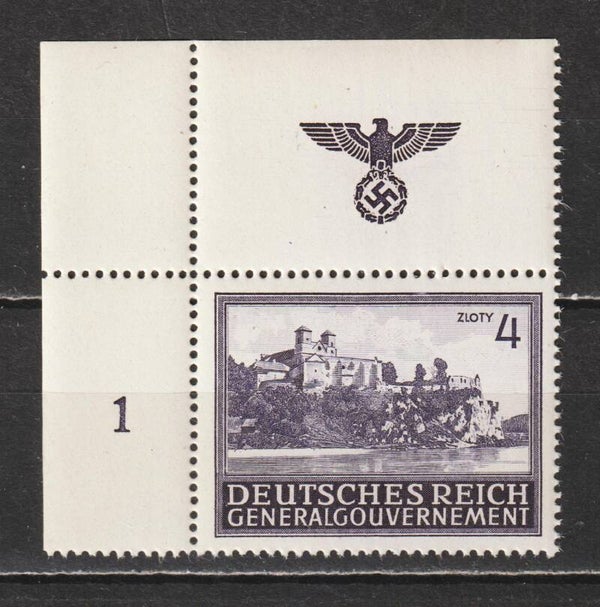 Generalgouvernement MiNr. 114 postfrische ** Bogenecke