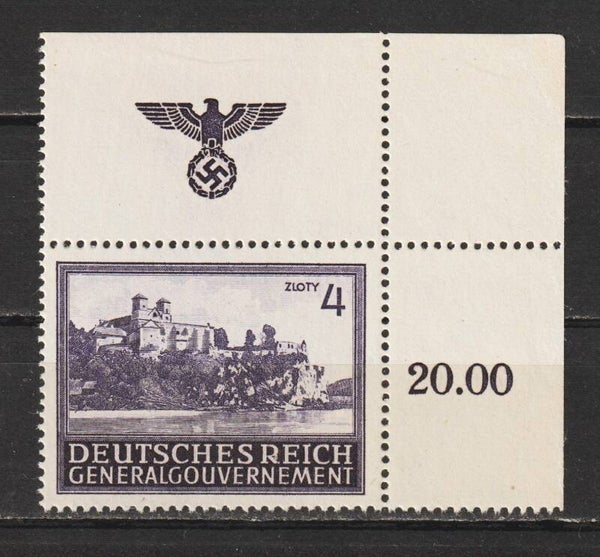 Generalgouvernement MiNr. 114 postfrisch ** Bogenecke