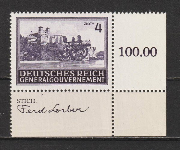 Generalgouvernement MiNr. 114 postfrische ** Bogenecke