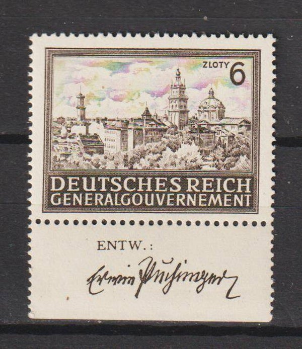 Generalgouvernement MiNr. 115 postfrisch ** Entwerfer Zeichen