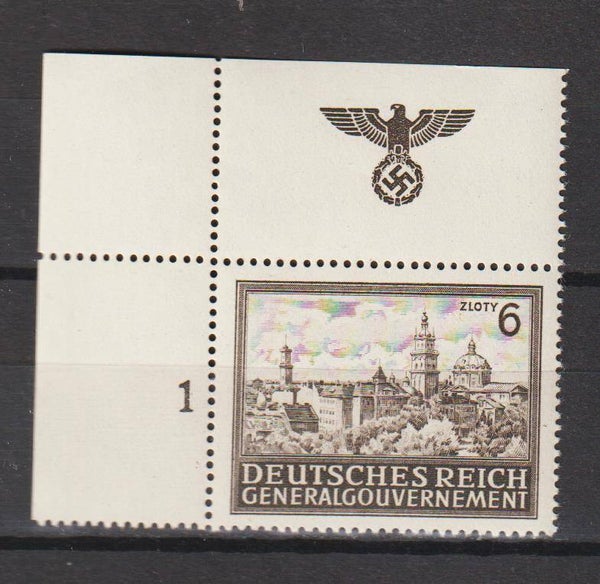 Generalgouvernement MiNr. 115 postfrische ** Bogenecke