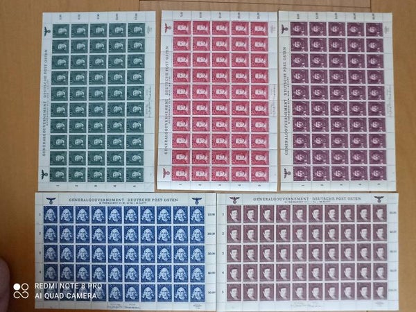 Generalgouvernement MiNr. 120-124 postfrischer ** Bogen-Satz