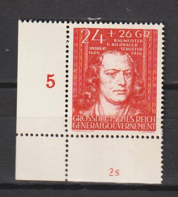 Generalgouvernement MiNr. 121 postfrische ** Bogenecke