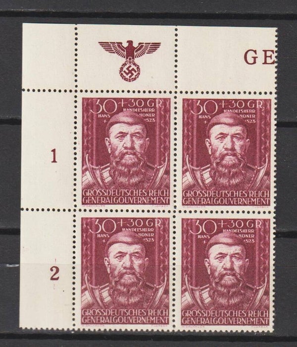 Generalgouvernement MiNr. 122 postfrische ** Bogenecke