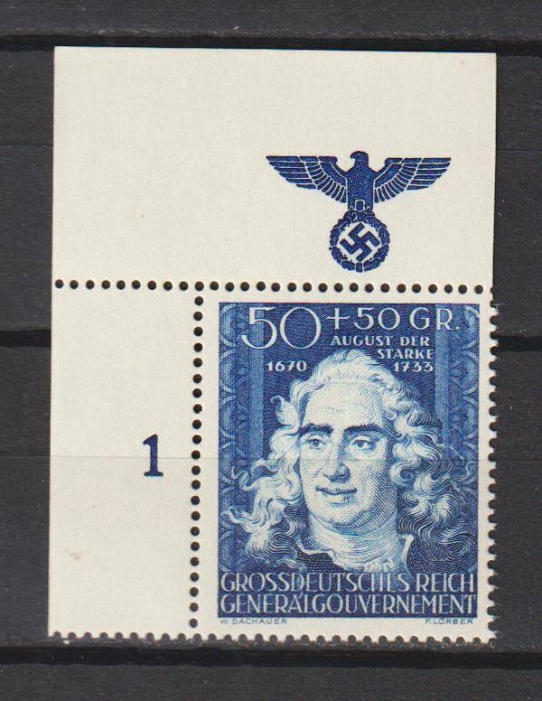 Generalgouvernement MiNr. 123 postfrische ** Bogenecke