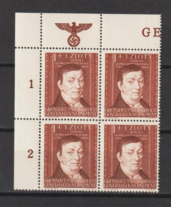 Generalgouvernement MiNr. 124 postfrische ** Bogenecke