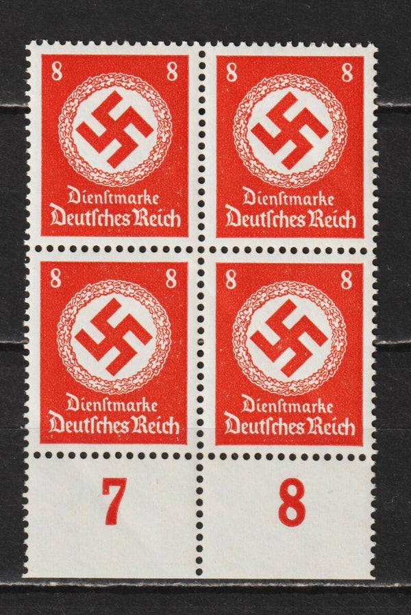 MiNr. D 136 postfrischer ** Unterrand Viererblock