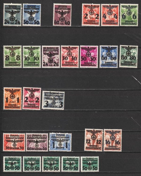 Generalgouvernement MiNr. 14-39 postfrisch **, Plattenfehler