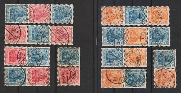 MiNr. S 15-22, W 15-16 gestempelt, komplett