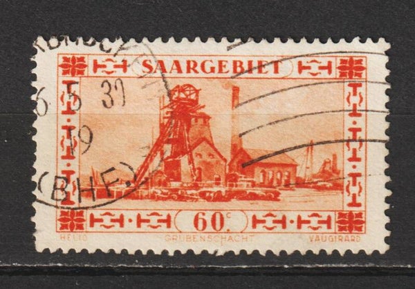 Saar MiNr. 143 gestempelt, Plattenfehler I