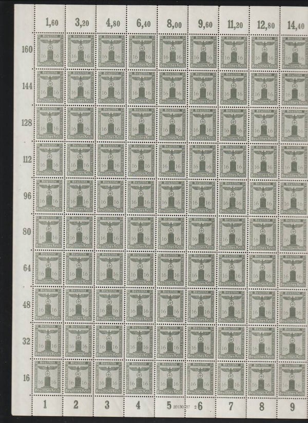 MiNr. D 151 postfrischer ** Bogen