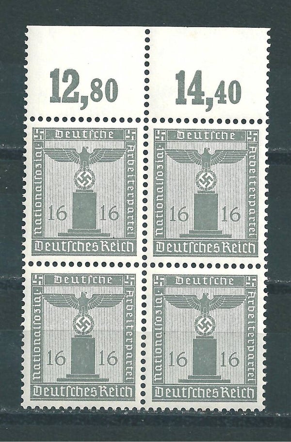 MiNr. D 151 postfrischer ** Oberrand Viererblock