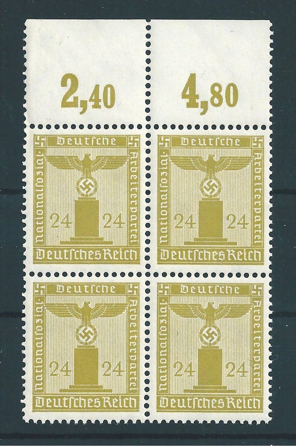MiNr. D 157 postfrischer ** Oberrand Viererblock