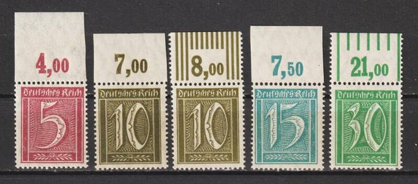 MiNr. 158, 159 P/W, 160, 162 Oberrand postfrisch