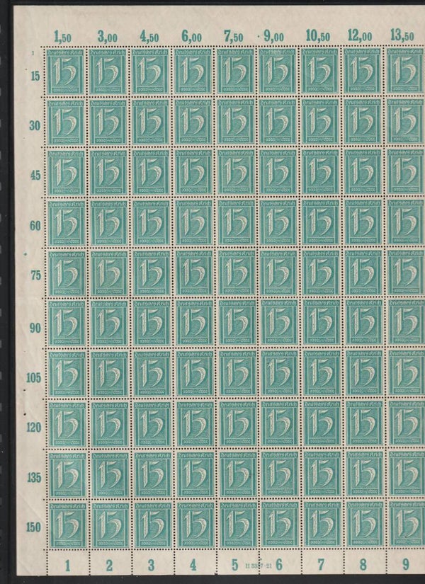 MiNr. 160 postfrischer ** Bogen, Druckerzeichen