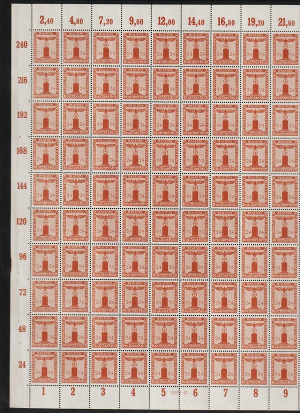 MiNr. D 163 postfrischer Bogen